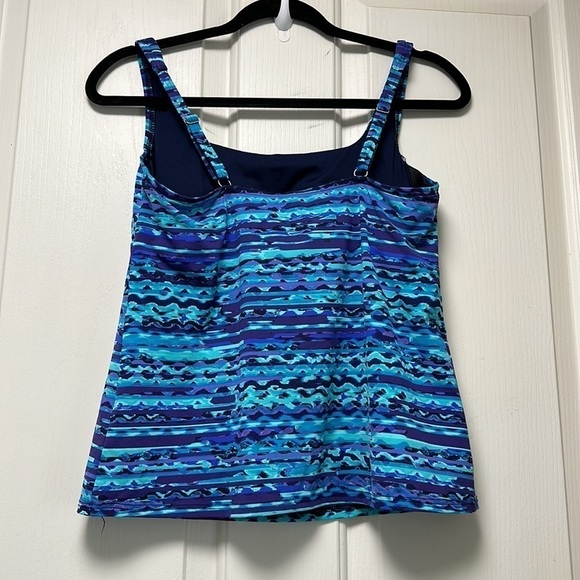 LANDS END Tankini Swim Top Teal/Purple Sz 10P - Picture 2 of 7